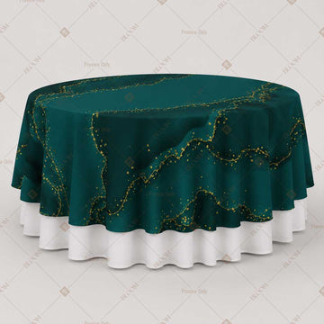 Teal Gold Chain Pattern Table Overlay Pack of 6