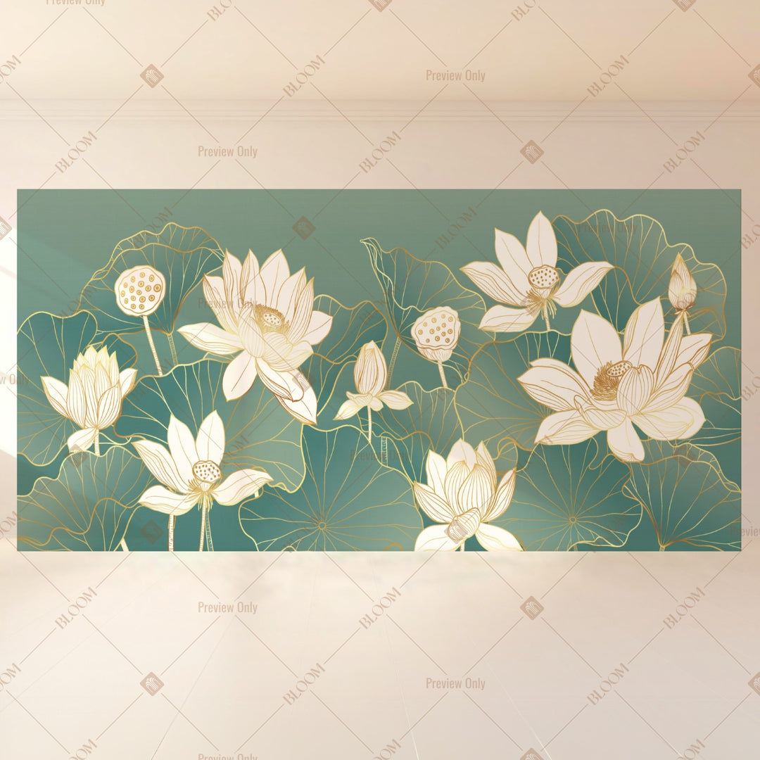 White Magnolia Floral Wide Backdrop