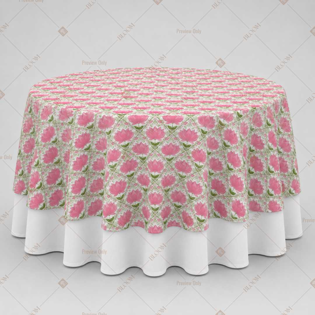 Pink Floral Trellis Table Overlay Pack of 6