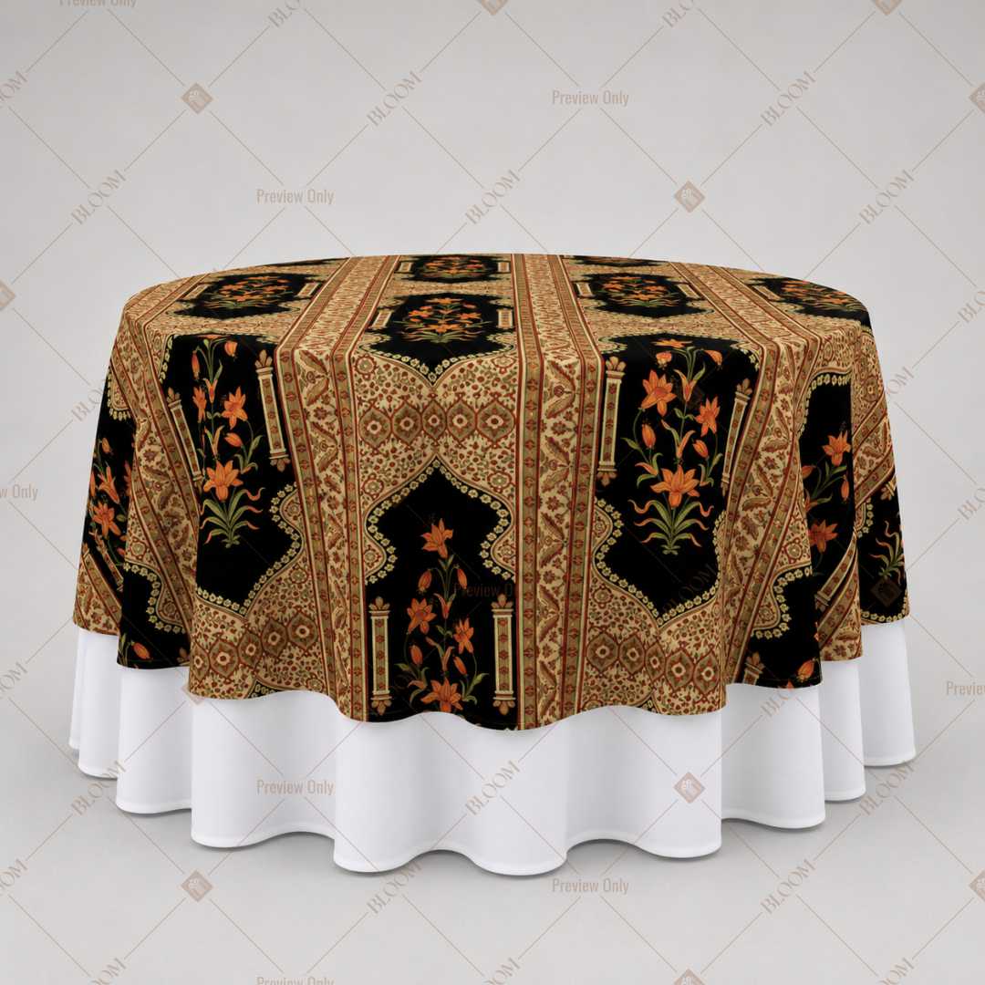 Black Gold Tribal Pattern Table Overlay Pack of 6