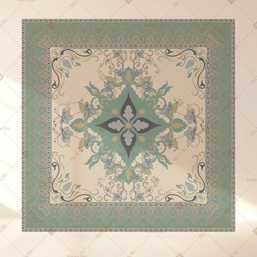 Sage Mandala Border Square Backdrop