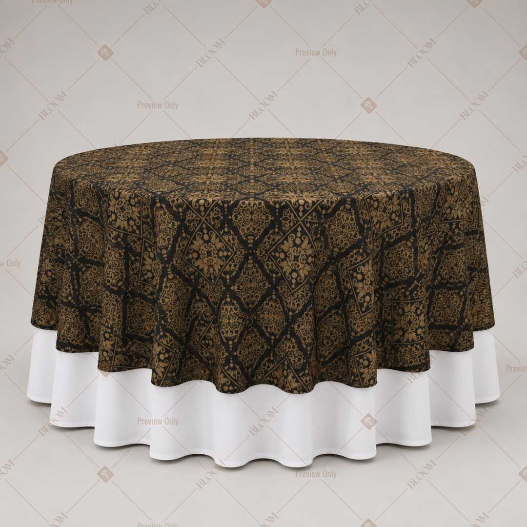 Black Gold Diamond Trellis Table Overlay Pack of 6