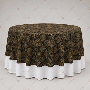 Black Gold Diamond Trellis Table Overlay Pack of 6