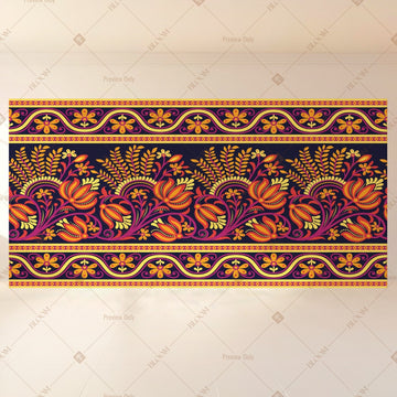Royal Boho Floral Border Wide Backdrop