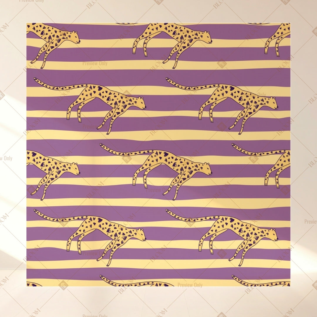 Purple Gold Stripe Square Backdrop