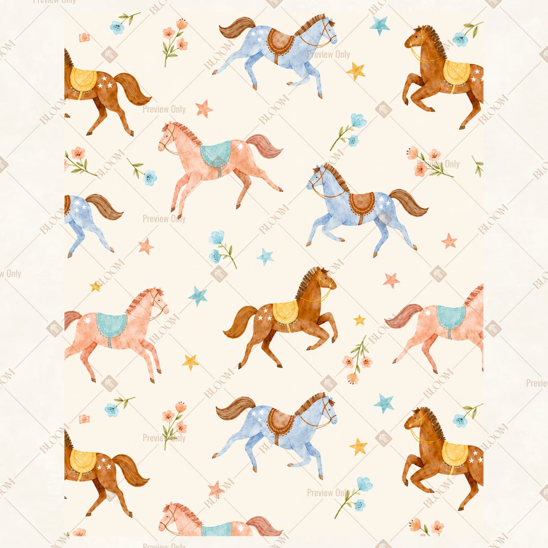Wild Horse Pattern Portrait Rectangle Backdrop
