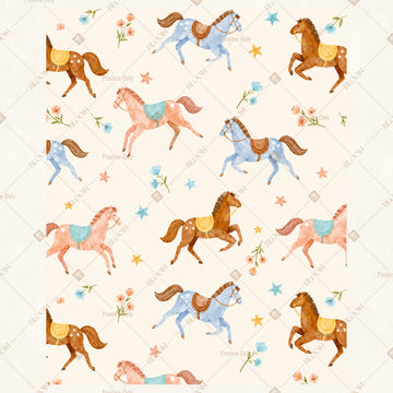 Wild Horse Pattern Portrait Rectangle Backdrop