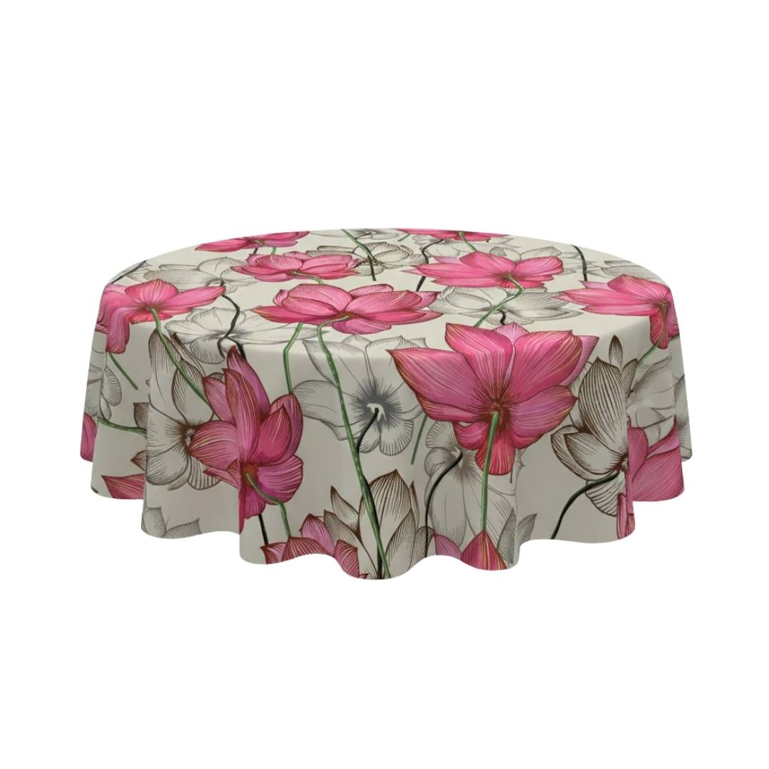 Pink Petal Luxe Round Table Cover - Pack Of 6