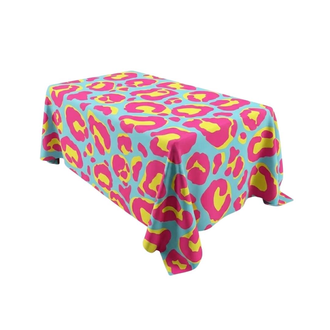 Neon Pop Leopard Rectangle Table Cover - Pack Of 6