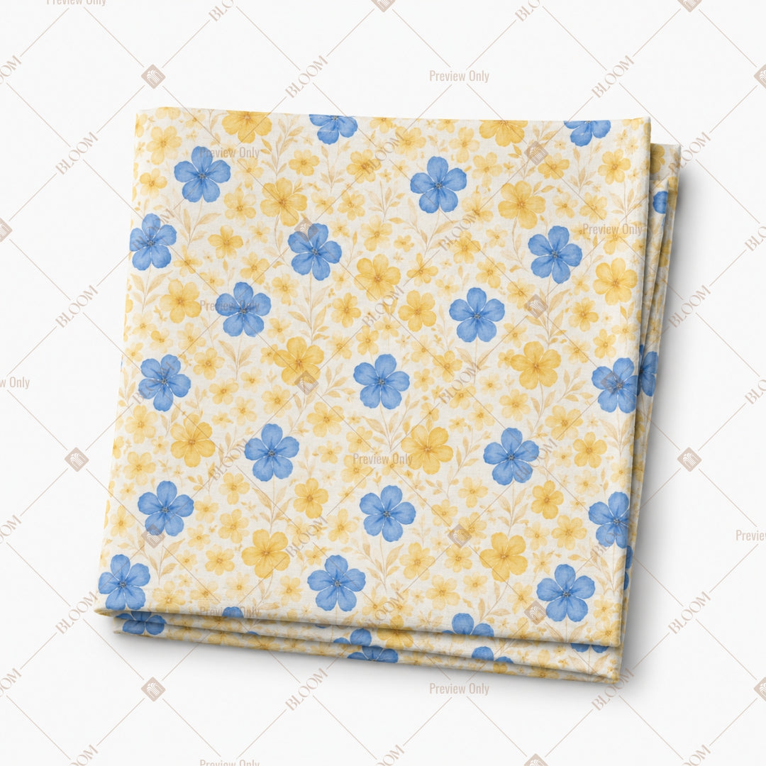 Blue Daisy Floral Pattern Design