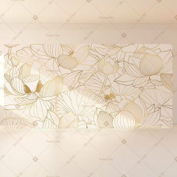 Ivory Line Art Floral Wide Backdrop