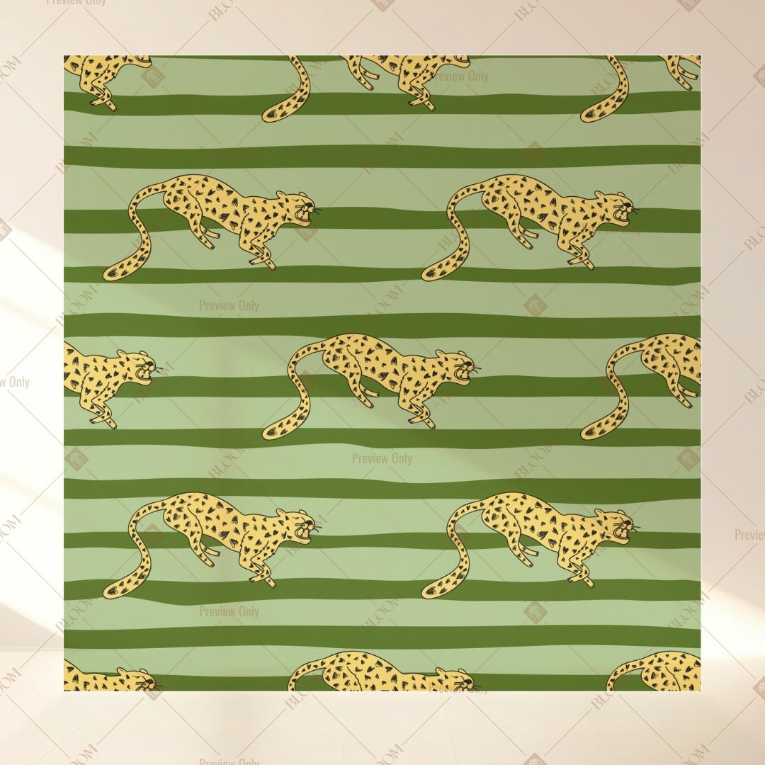 Green Leopard Stripe Square Backdrop