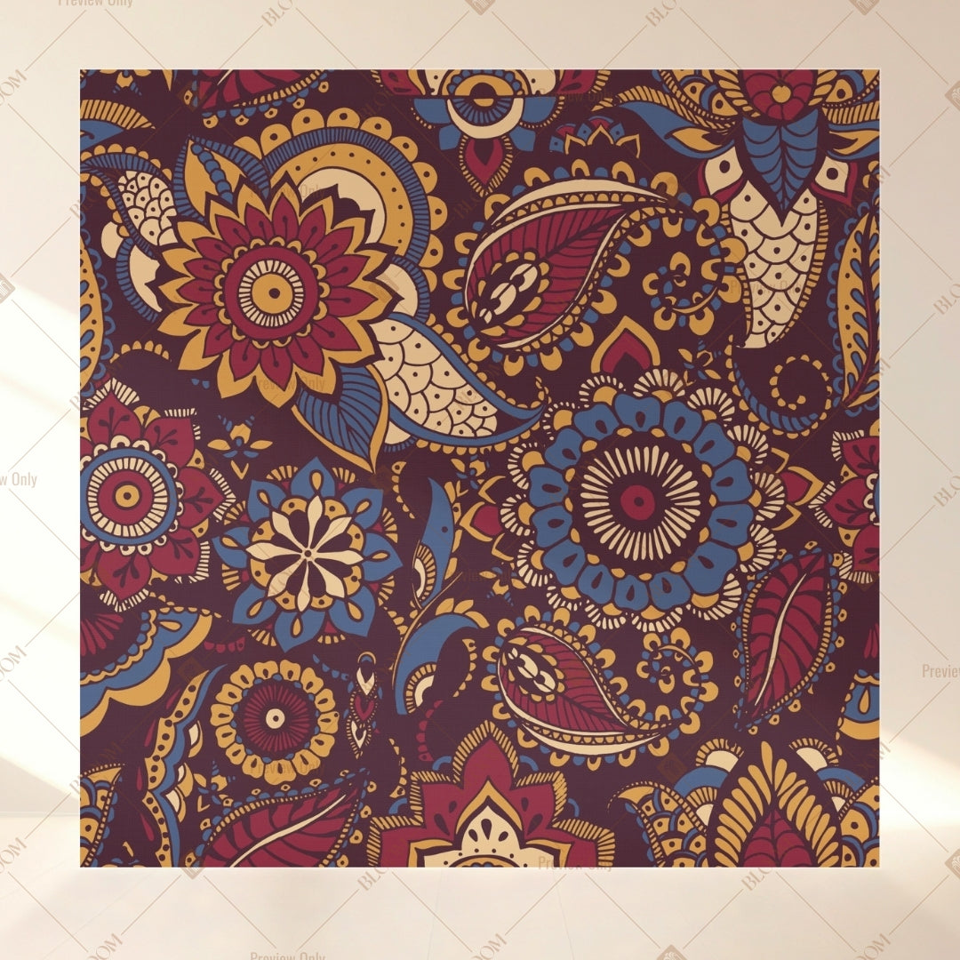 Royal Paisley Medallion Square Backdrop