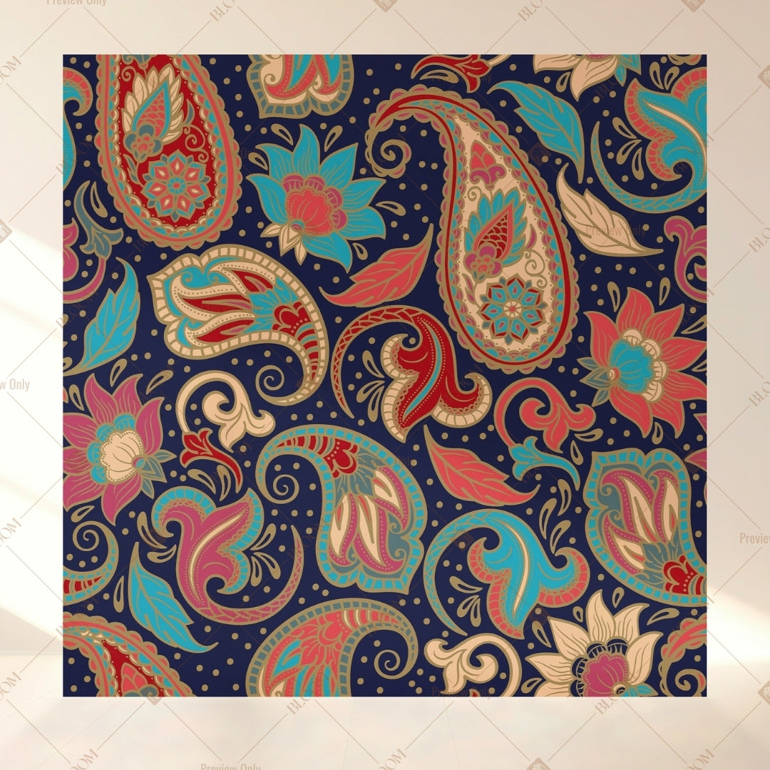 Colorful Paisley Art Square Backdrop