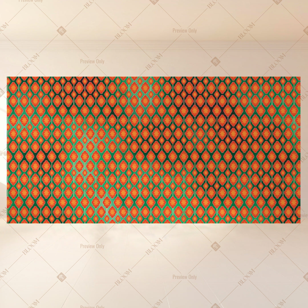 Orange Geometric Motif Wide Backdrop