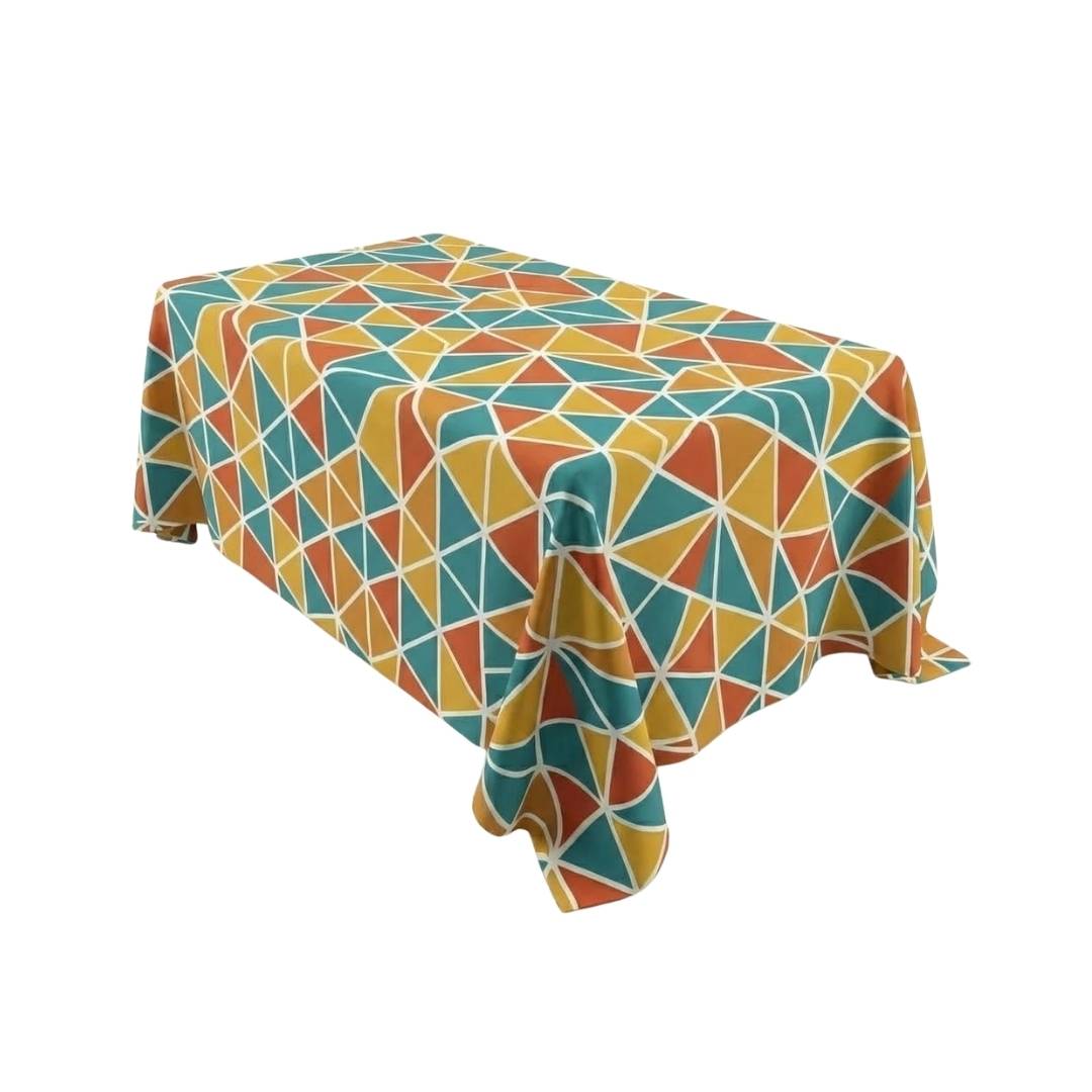 Retro Mosaic Geo Rectangle Table Cover - Pack Of 6