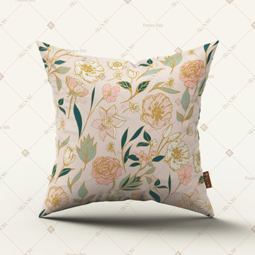 Beige Botanical Floral Cushion Cover Pack of 12