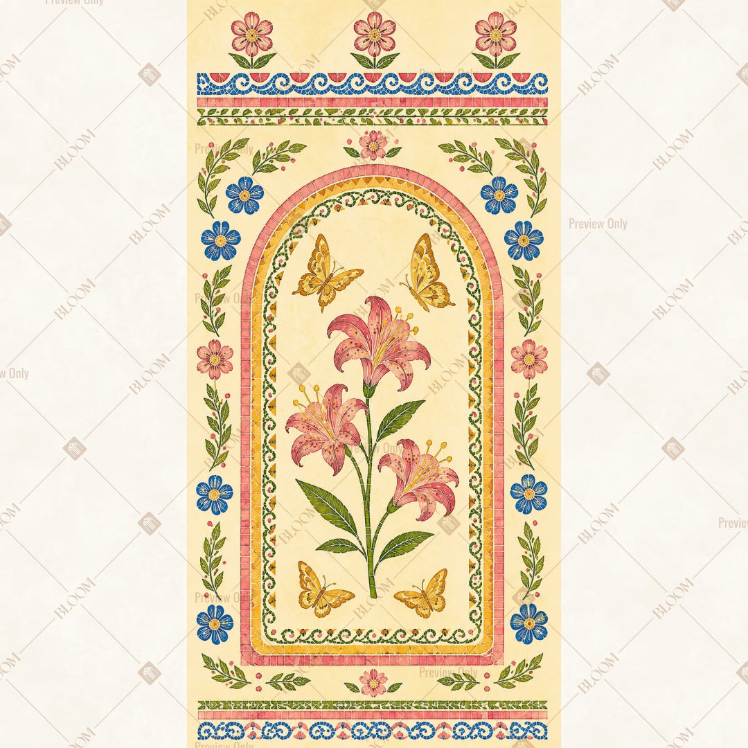 Vintage Floral Arch Vertical Backdrop
