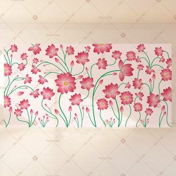 Pink Wildflower Garden Wide Backdrop