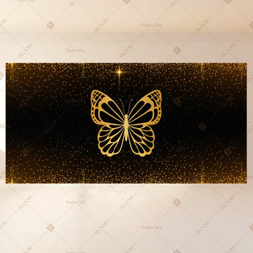 Black Gold Butterfly Wide Backdrop