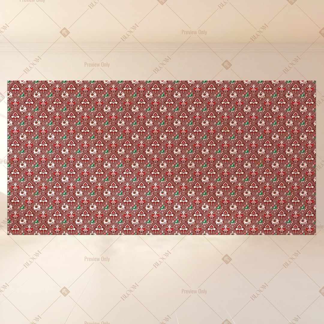 Red Micro Floral Wide Backdrop
