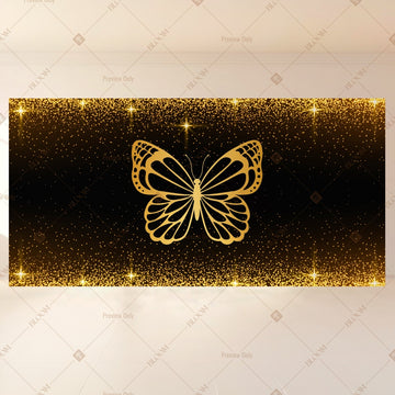 Black Gold Butterfly Luxury Wide Backdrop