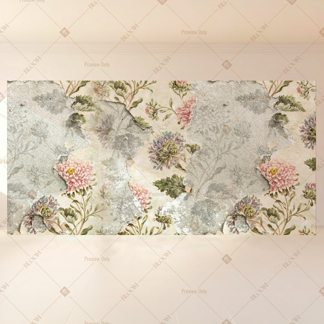 Vintage Floral Sketch Wide Backdrop