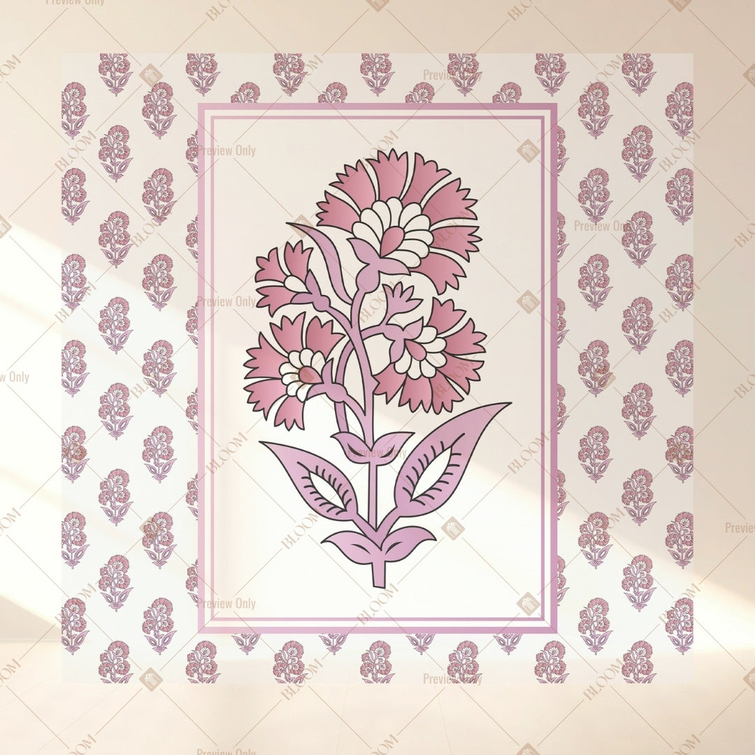 Pink Block Print Square Backdrop