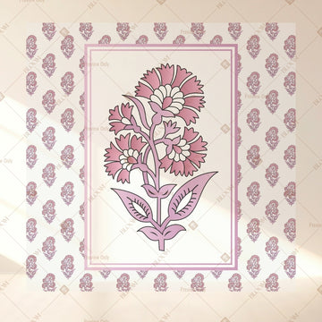 Pink Block Print Square Backdrop