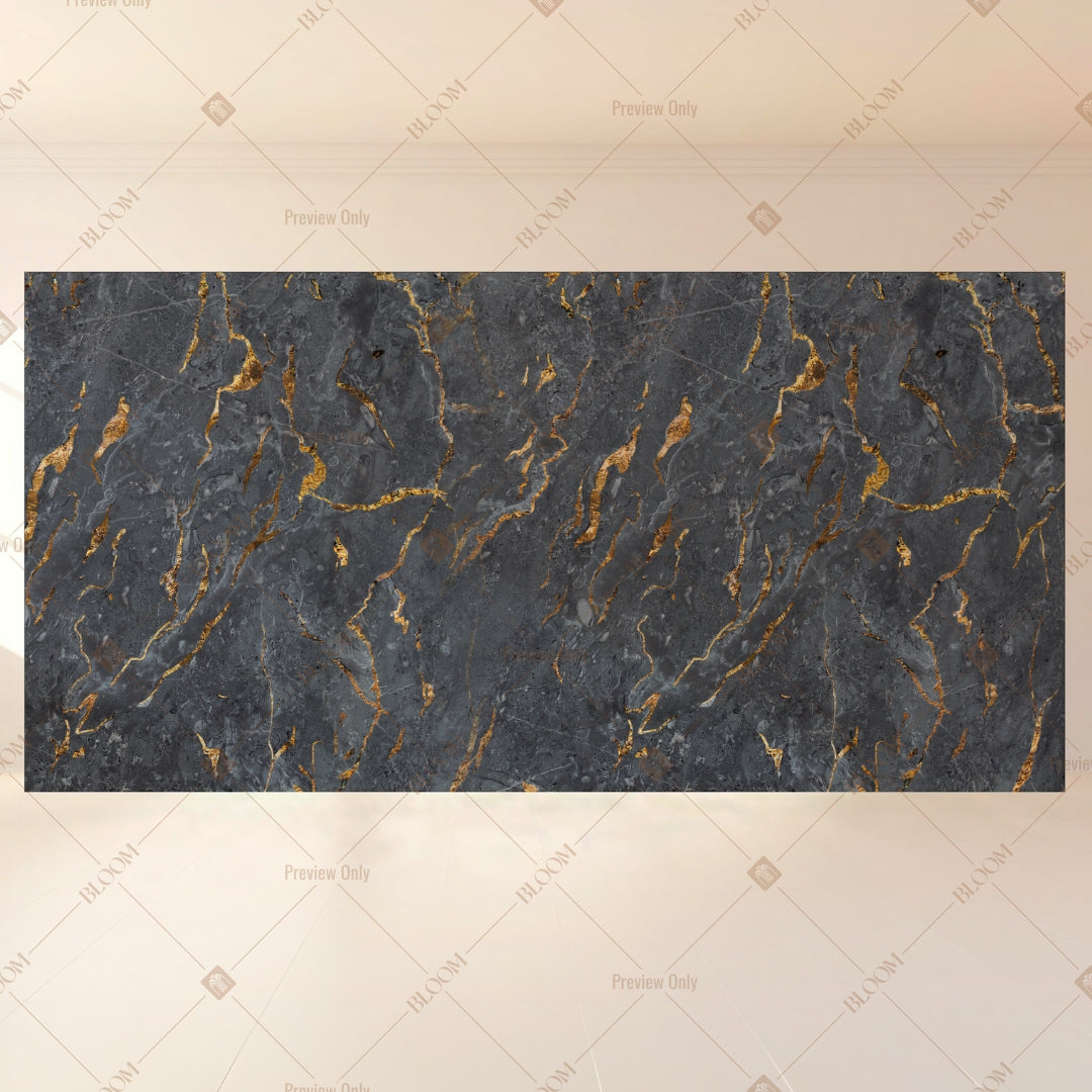 Black Gold Marble Texture Wide Backdrop