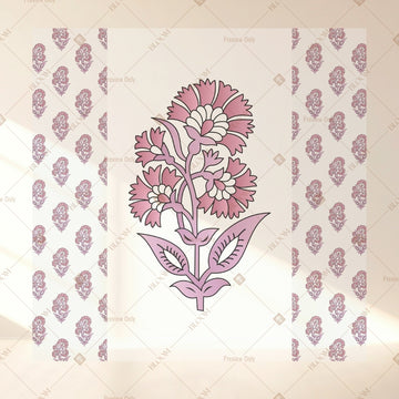 Pink Paisley Block Print Square Backdrop