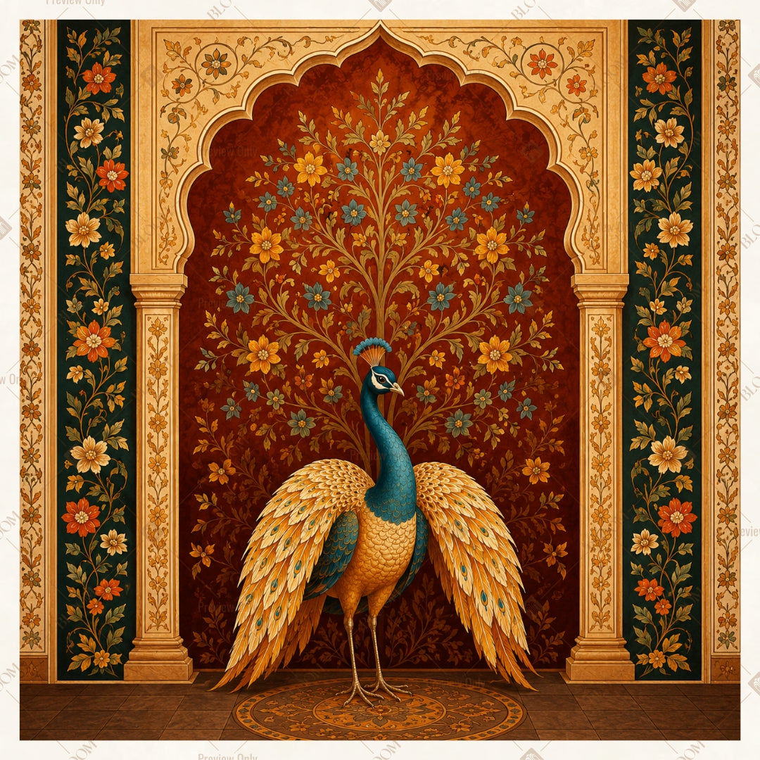 Royal Peacock Arch Square Backdrop