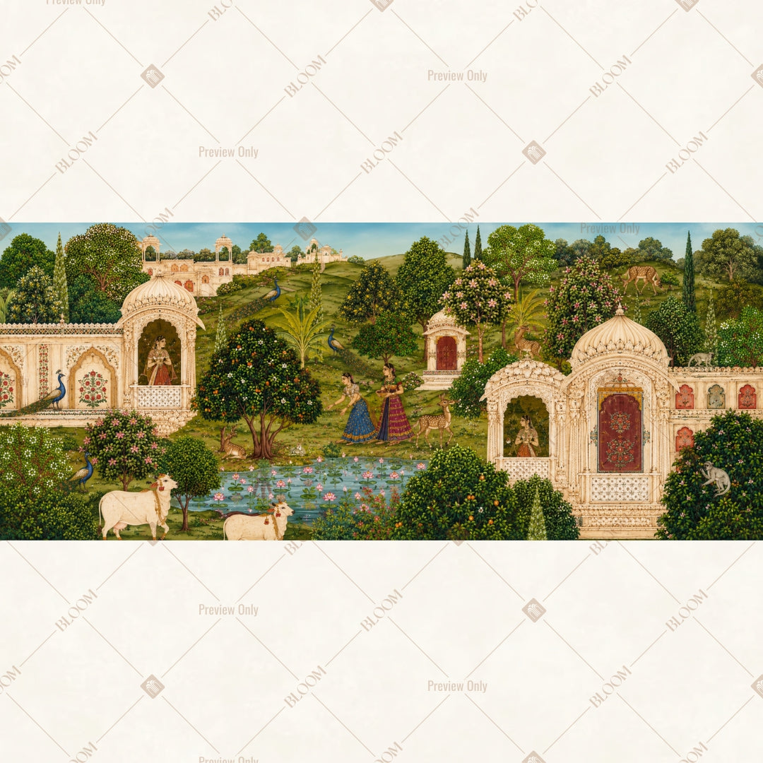 White Palace Garden Panorama Wide Backdrop
