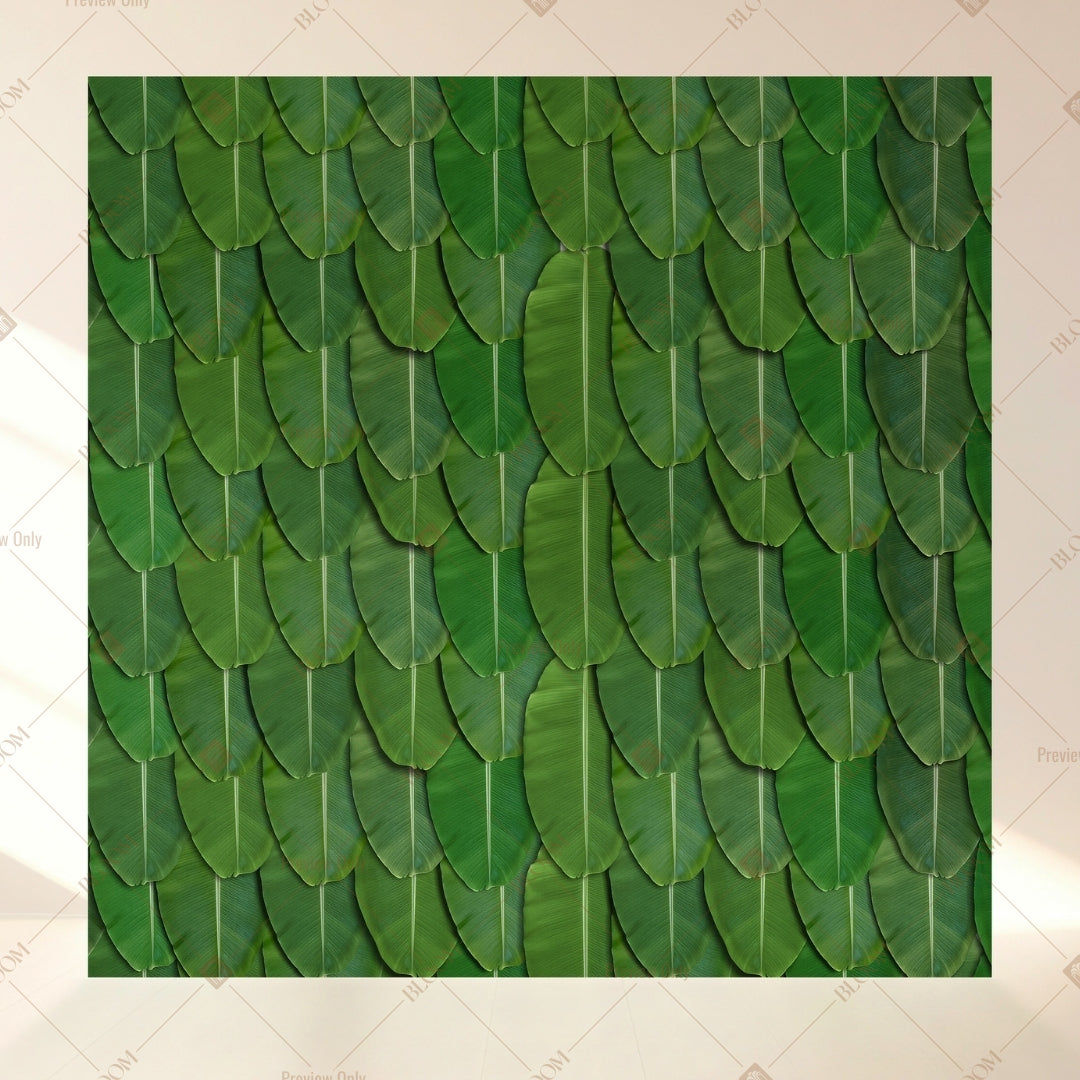 Green Bamboo Botanical Square Backdrop