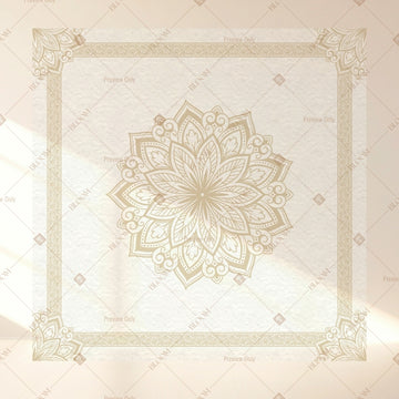 Ivory Damask Mandala Square Backdrop