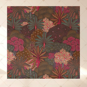 Dark Tropical Floral Square Backdrop