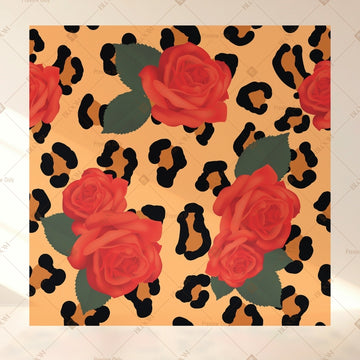Leopard Rose Botanical Square Backdrop
