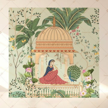 Mughal Garden Pavilion Square Backdrop
