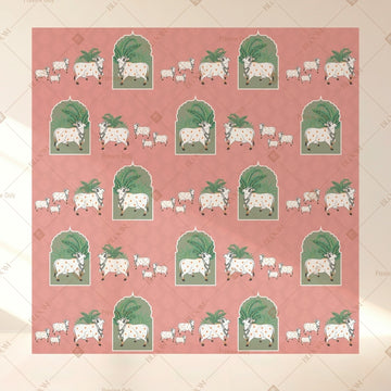 Pink Elephant Pattern Square Backdrop