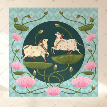 Royal Elephant Lotus Square Backdrop