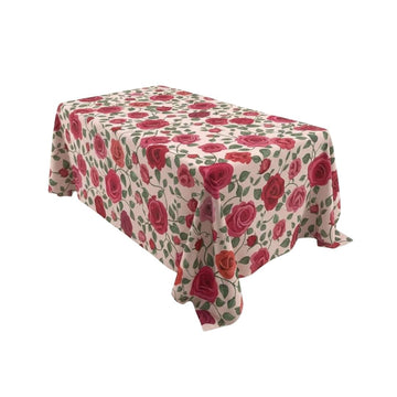Rosetta Blossom Cream Rectangle Table Cover - Pack Of 6