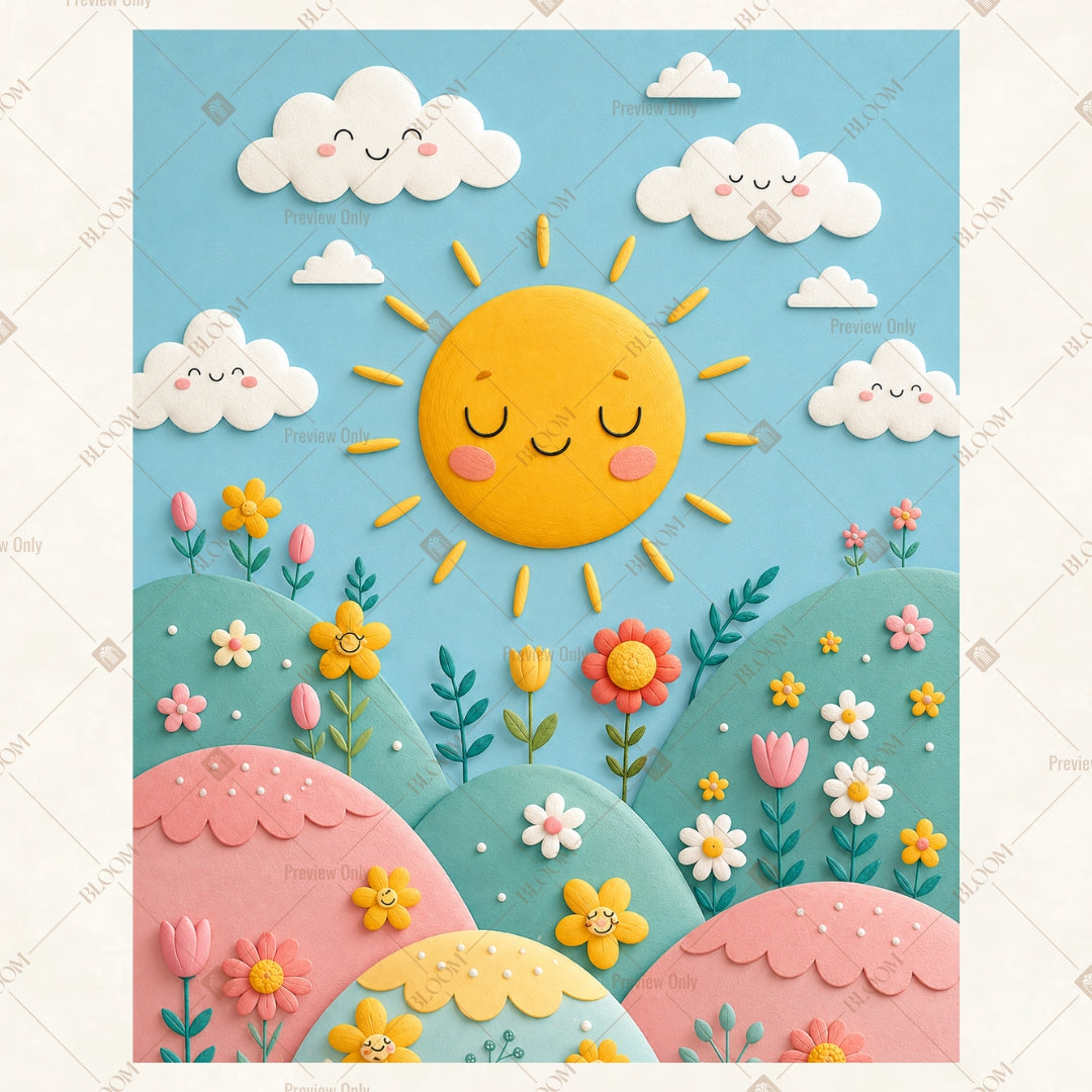 Happy Sunshine Kids Portrait Rectangle Backdrop