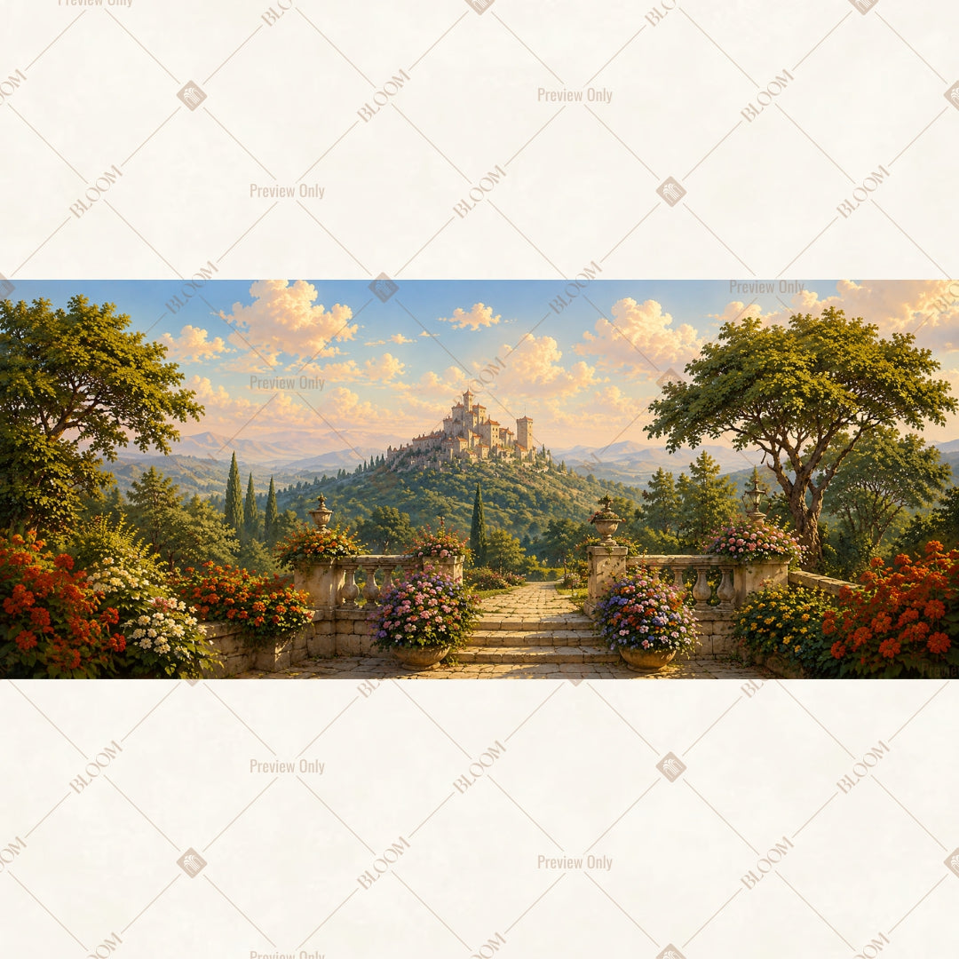 Sunset Mountain Valley Wide Backdrop
