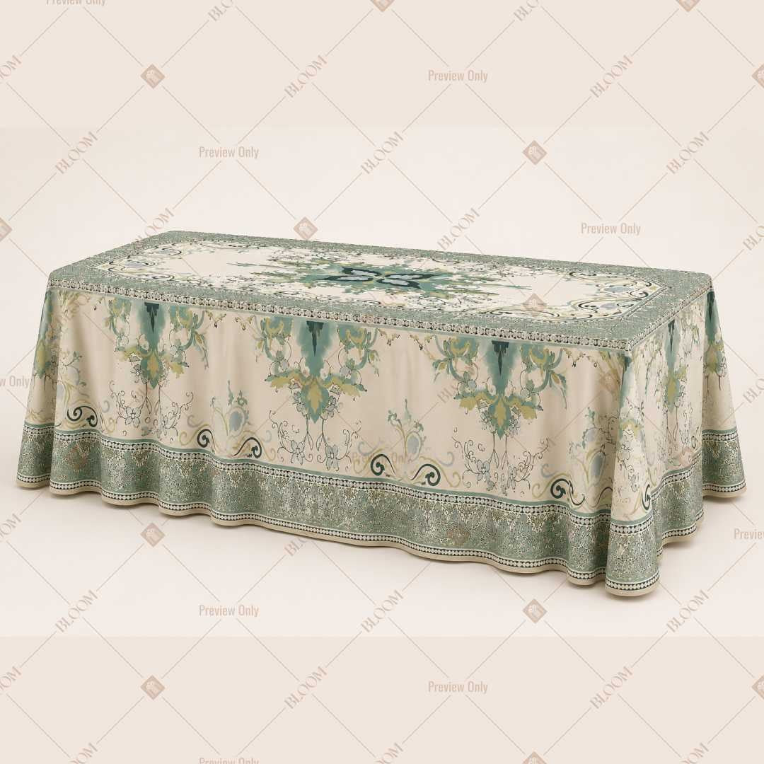 Sage Floral Border Table Cover Pack Of 6