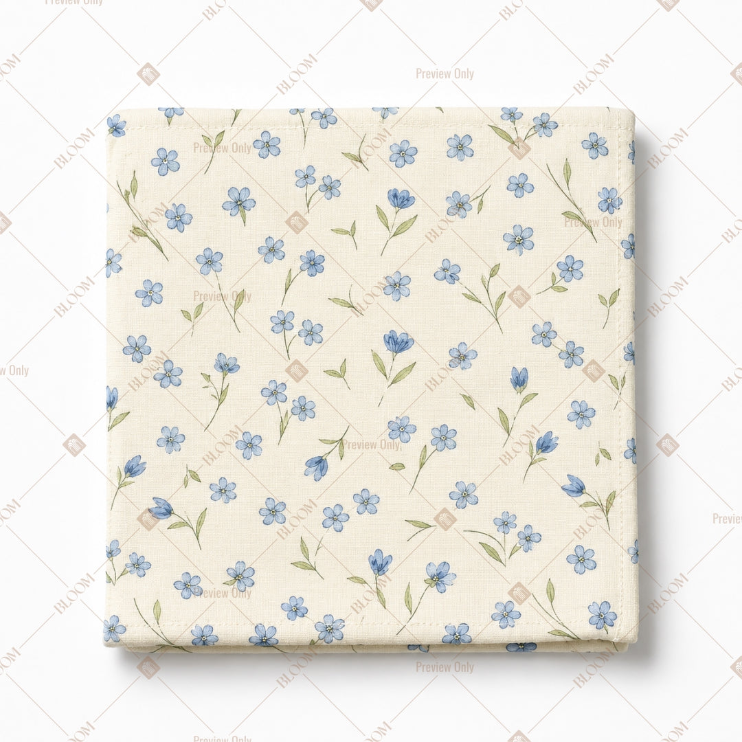 Blue Mini Floral Pattern Design
