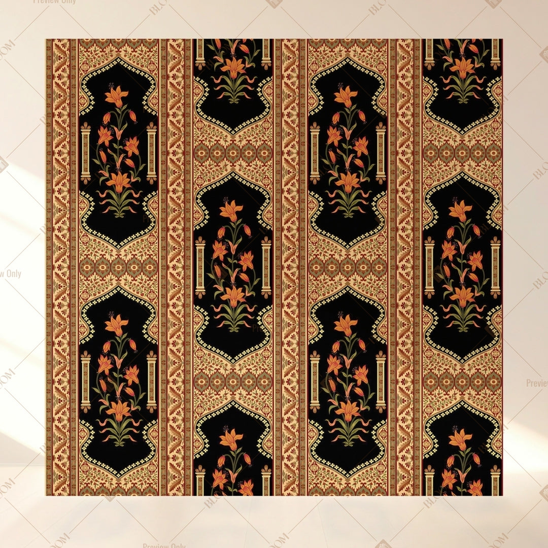 Black Ethnic Geometric Square Backdrop
