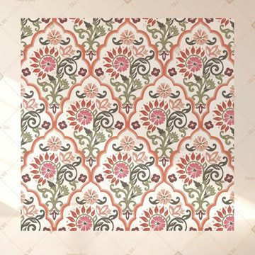 Vintage Floral Medallion Square Backdrop