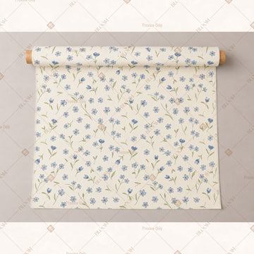 Blue Red Floral Sprig Fabric Pack of 25
