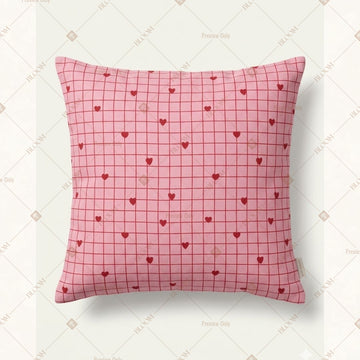 Pink Gingham Check Cushion Cover Pack of 12