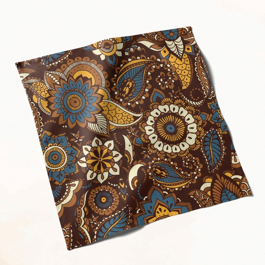 Brown Paisley Floral: Napkins 18" X 18" - Pack Of 20